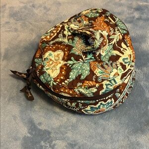 Vera Bradley Brown and Teal Patterned makeup Bag